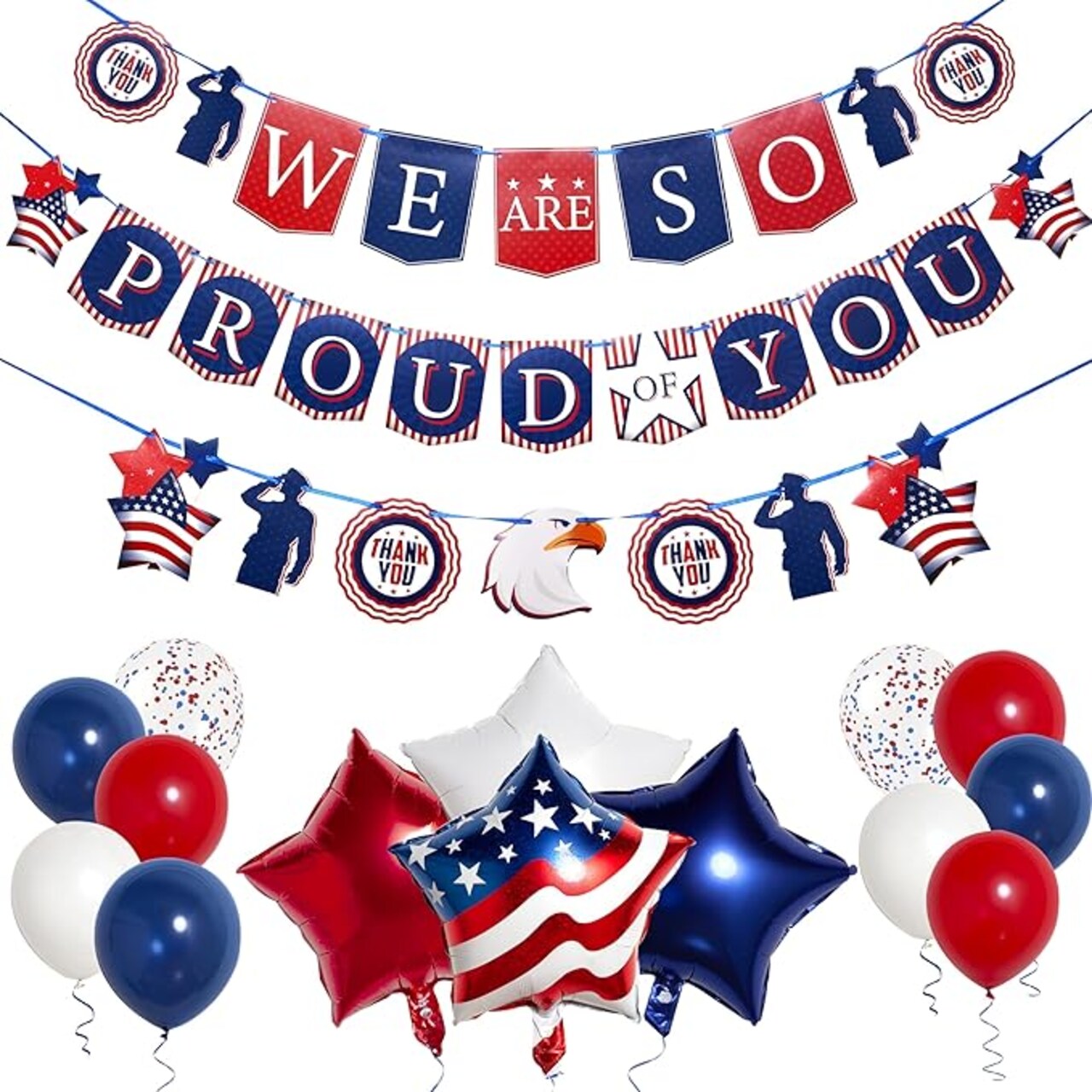 We Are So Proud of You Banner, Army Party Decorations, Police Party Decorations, Air Force Party Decorations, US Navy Party Decorations, Welcome Home Banner Military Birthday Party Decorations